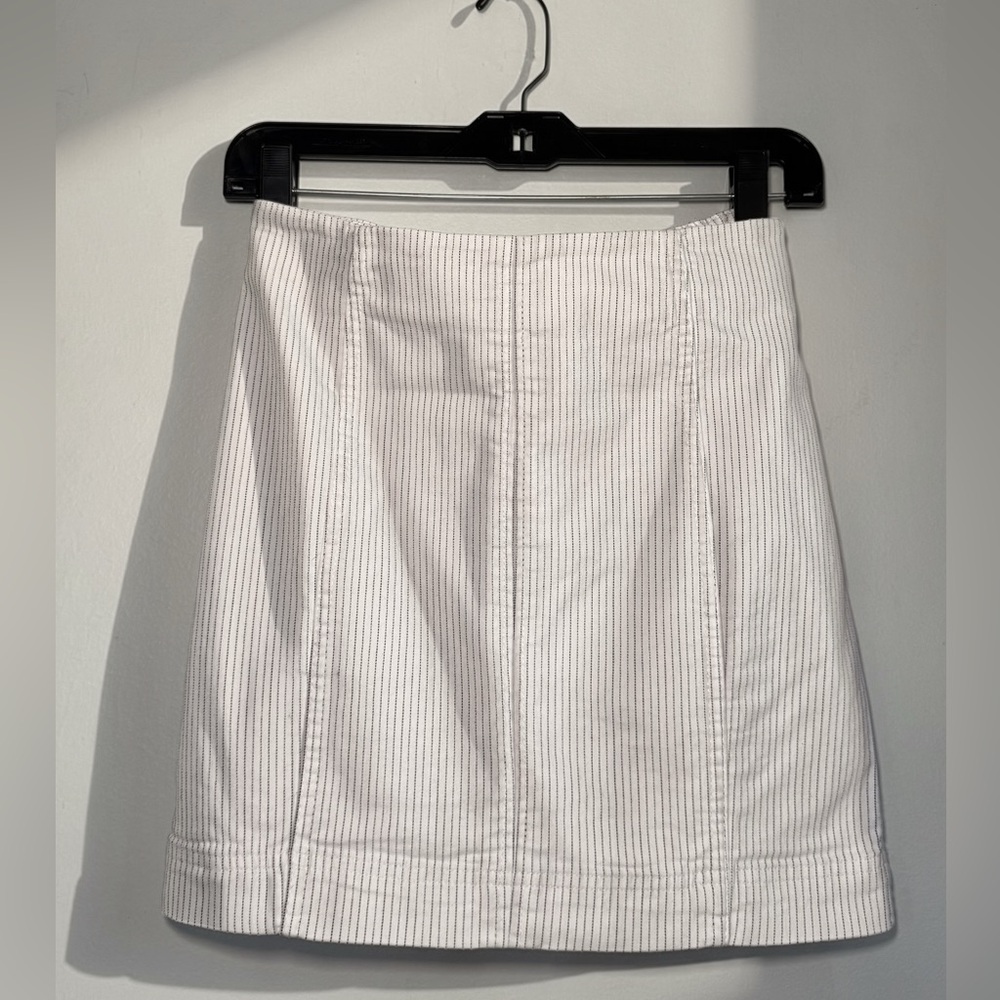 Free People White Pinstripe Mini Skirt
